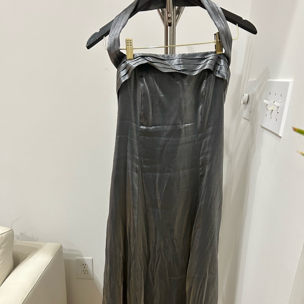 Beautiful Rich Rayon Metallic Halter Neck